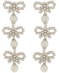 Self-Portrait - Micro Bow Earrings-Donna - Lyst