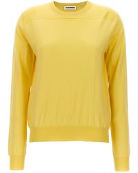 Jil Sander - Round-Neck Sweater Maglioni Giallo - Lyst