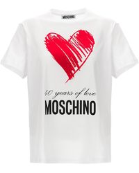 Moschino - 40 Years Of Love T Shirt Beige - Lyst