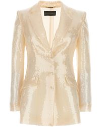 Alberta Ferretti - Sequin Blazer Blazer And Suits Bianco - Lyst