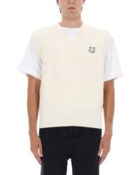 Maison Kitsuné - Ribbed Vest With Fox Patch - Lyst