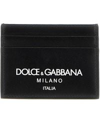 Dolce & Gabbana - Logo Print Card Holder Portafogli Nero - Lyst