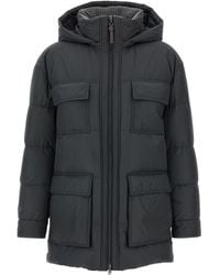 Brunello Cucinelli - Knitted Neck Down Jacket Puffer Jackets - Lyst