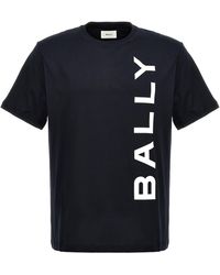 Bally - Logo Print T Shirt Blu - Lyst