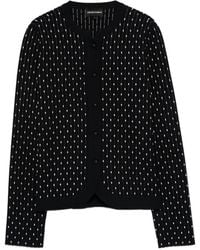 Emporio Armani - Dotted Crewneck Cardigan - Lyst