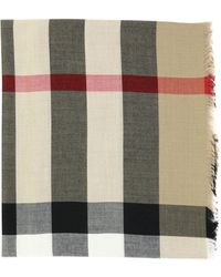 Burberry - Check Cashmere Silk Scarf - Lyst