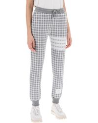 Thom Browne - 4 Bar Joggers In Check Knit - Lyst