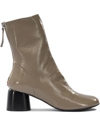 Halmanera - Leather Zippered Ankle Boots - Lyst