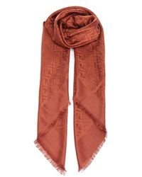 Fendi - Silk And Wool Shawl Scarves And Foulards Bordeaux - Lyst
