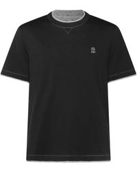 Brunello Cucinelli - T-Shirts And Polos Blacks And Greys-Uomo - Lyst
