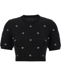 Givenchy - All Over Logo Top Top Bianco/Nero - Lyst