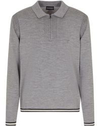 Emporio Armani - Wool Polo Shirt - Lyst