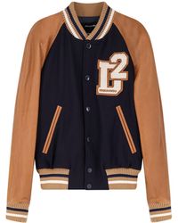 DSquared² - D2 Varsity Wool And Leather Bomber - Lyst