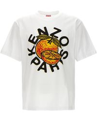 KENZO - Orange T Shirt Bianco - Lyst