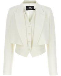 Karl Lagerfeld - Hun Blazer And Suits Bianco - Lyst
