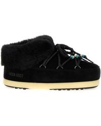 ショートブーツ・ブーティ MOON BOOT 'Mule suede beads' ankle boots Brown Moon Boot Suede Beads Mules in Brown | Lyst