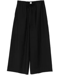 TOTEME - Wool Drawstring Trousers-Donna - Lyst