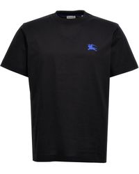 Burberry Logo Embroidery T Shirt in Black for Men Lyst