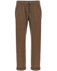 Brunello Cucinelli - Shiny Pocket Detail Pantaloni Marrone-Donna - Lyst