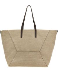 Brunello Cucinelli - Large Canvas Shopping Bag Tote Beige - Lyst