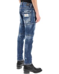 DSquared² - Jeans Tidy Biker In Medium Mended Rips Wash - Lyst