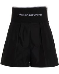 Alexander Wang - Short safari neri con cerniera esposta e elastico con logo - Lyst