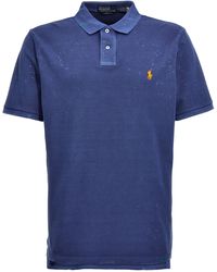 Polo Ralph Lauren - Logo Embroidery Shirt Polo Blu - Lyst