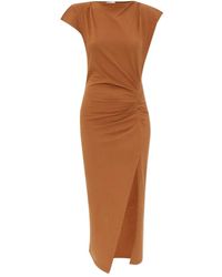 Isabel Marant - Abito Midi Nadela Con Spacco Laterale-Donna - Lyst