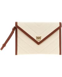 Pinko - Canvas Flat Bag Clutch - Lyst