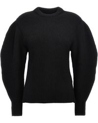 Jil Sander - Ribbed Sweater Maglioni Nero - Lyst