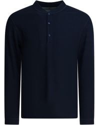 Brunello Cucinelli - Cotton And Silk Henley T-Shirt T-Shirts Blu-Uomo - Lyst