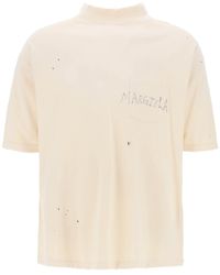 Maison Margiela - T Shirt Con Logo Scritto A Mano - Lyst