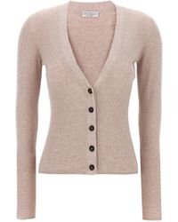 Brunello Cucinelli - Glitter Ribbed Cardigan - Lyst