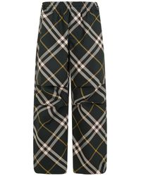 Burberry - Check Trousers-Uomo - Lyst
