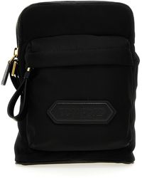 Tom Ford - Logo Nylon Crossbody Bag Borse A Tracolla Nero - Lyst