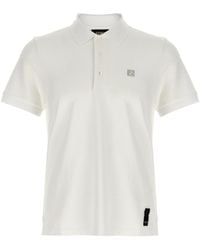Fendi - Ff Metallic Logo Shirt Polo Bianco-Uomo - Lyst