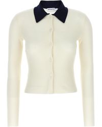 Self-Portrait - Cream Merino Wool' Cardigan - Lyst