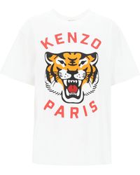 KENZO - T Shirt Girocollo Lucky Tiger - Lyst