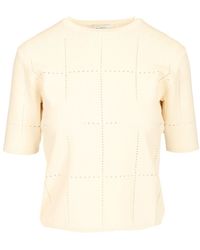 Max Mara - Viscose Crepe Crop Top T-Shirt - Lyst