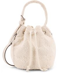 Tory Burch - T Monogram Terry Mini Canvas Bucket Bag-Donna - Lyst
