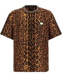 Dolce & Gabbana - Maglietta con stampa leopardata con - Lyst