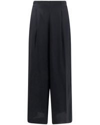 Erika Cavallini Semi Couture - Silk Blend Trouser With Pinces - Lyst