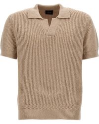 Brioni - Knitted Shirt Polo Beige - Lyst