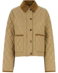 Burberry - Quilted Crop Jacket - Lyst