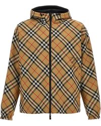 Burberry - Check Print Reversible Jacket Giacche Beige - Lyst