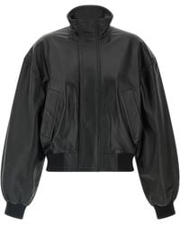Balenciaga - Leather Blouson Puffer Jackets Nero-Donna - Lyst