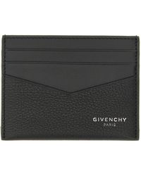 Givenchy - Leather Cardholder Portafogli Nero-Uomo - Lyst