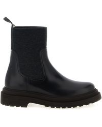 Brunello Cucinelli - Precious Loop Detail Ankle Boots Stivali E Stivaletti Nero-Donna - Lyst