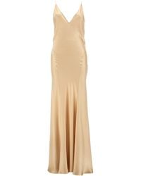 Saint Laurent - Silk Satin Slip Dress - Lyst