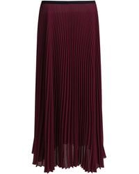 Semler - Pleated Skirt Gonne Bordeaux-Donna - Lyst